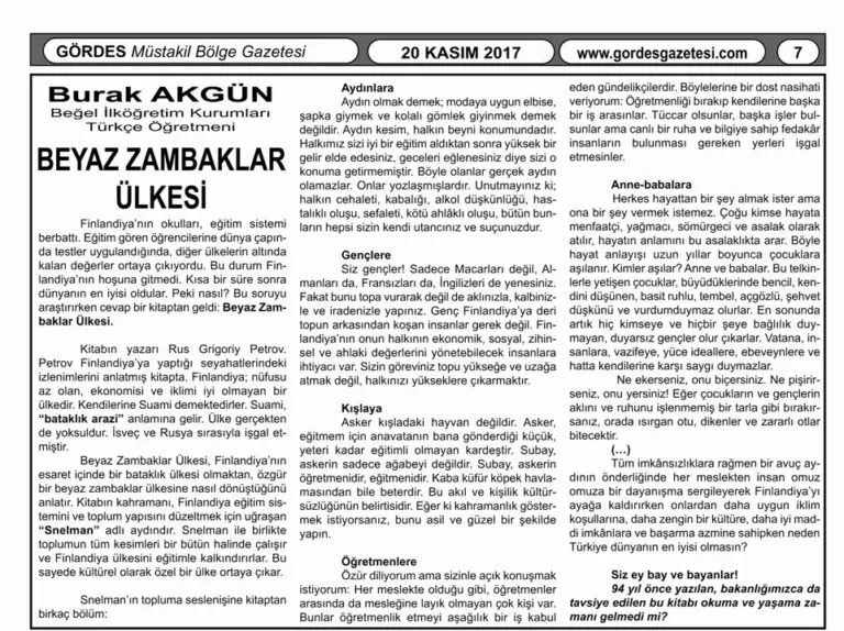 Beyaz Zambaklar Ülkesinde Özeti